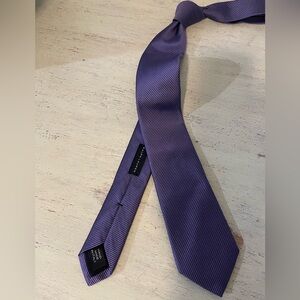 Ralph Lauren Black Label Made in Italy Textured Ribbed Silk Tie in Purple